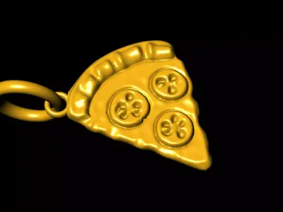 Pizza slice pendant charms - one inch pendant 3D print model