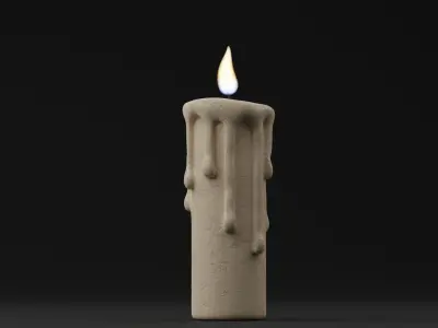 Classic Candle Low-poly 3D model
