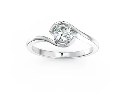 Ring with one gemstone Free 3D model