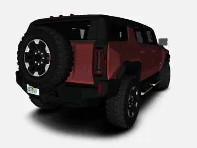 GMC Hummer EV 2023 SUV with Simple Interior Gameready Low-poly 3D model