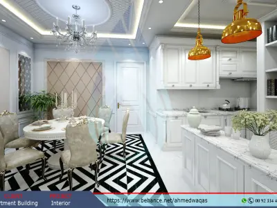 Complete interior scene with V-Ray rendering setting  Low-poly 3D model
