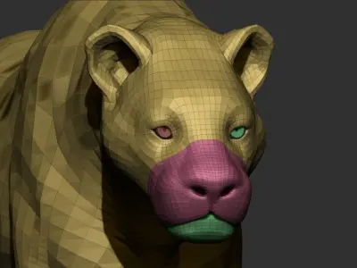 Cave Lion - Panthera spelaea Low-poly 3D model