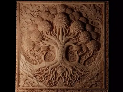 Tree of Life CNC 3d Print High Relief Sand Casting 3D print model