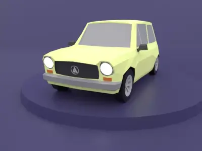 Autobianchi lowpoly 3D model mercedes car Low-poly 3D model