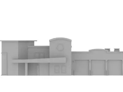 Fire Station Low-poly 3D model