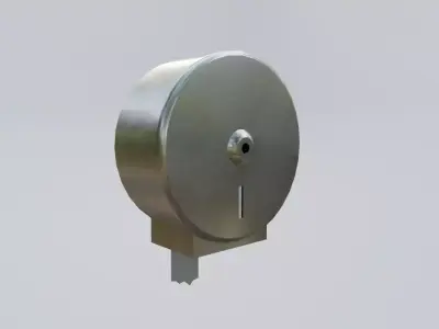 Public Toilet Paper Dispenser - Dispensador de Papel Higienico Low-poly 3D model