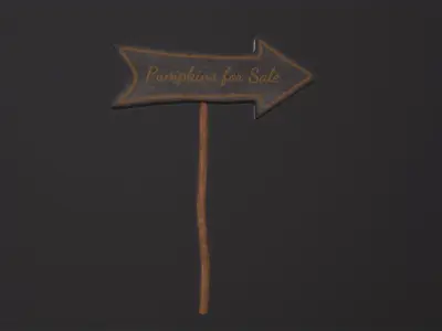 Pumpkins for Sale Sign 3D Model Low-poly 3D model