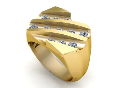 Hip Hop Men Fashion diamond Ring 3d Printable Model 3D print model
