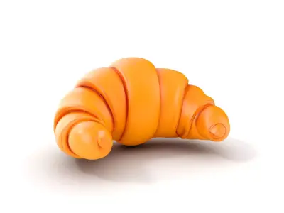 Croissant Model Pack for D Rendering and Gaming Low-poly 3D model