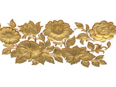 Classic carved decor ornament 414 3D model
