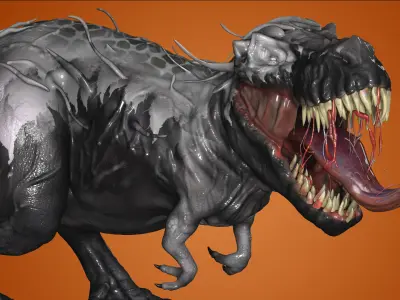 Venom Rex Marvel Print Ready Concept Dinosaur 3D model