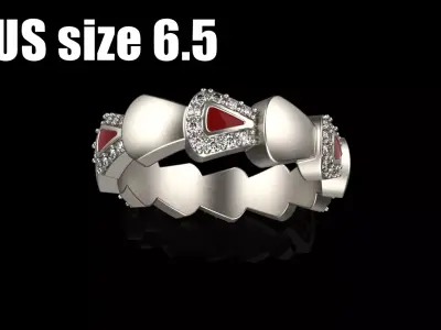 Enamel Serpenti collection ring with gems model 893 3D print model