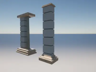 Two Architectural Columns 3D model