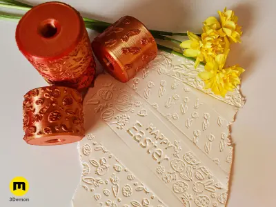 Texture Rollers Easter Patterns Free 3D print model