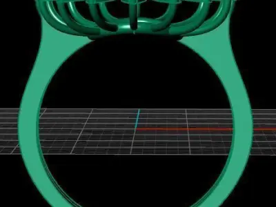 Luxury Sapphire Diamond Ring  3D print model