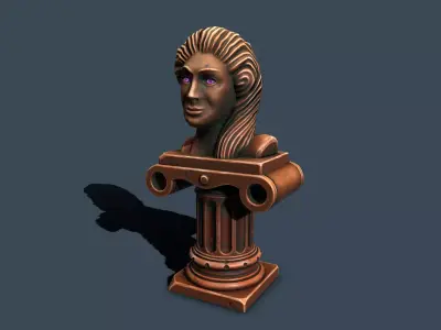 Pedestal bronze 3 Low-poly 3D model