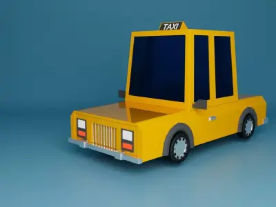 Low-Poly Taxi Low-poly 3D model