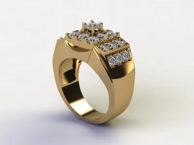 model man ring diamond cad file 3dm R22 3D model