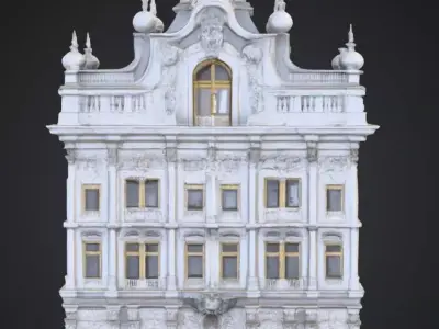 Baroque Style Palace  Detailed Historical Architecture Low-poly 3D model