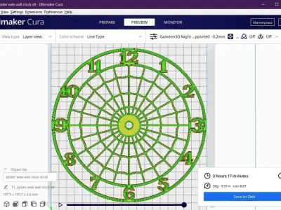spider web wall clock 3D print model