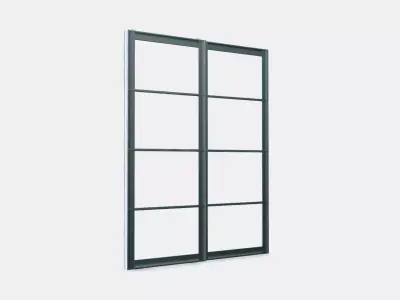 PAX Pair of sliding door frames w rail 5 Low-poly 3D model