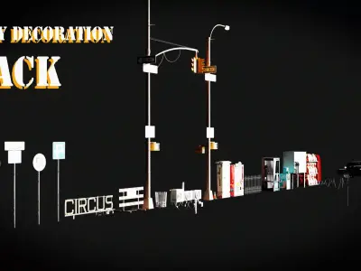 City Decoration Pack Free 3D model
