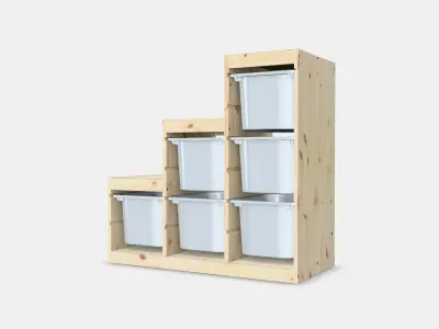 TROFAST Storage combination 48 Low-poly 3D model