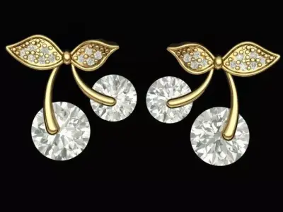 Cherry earrings Free 3D print model