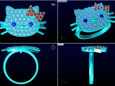 Kitty ring - Cat Rings  3D print model