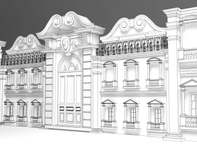 Roman facade 3D model