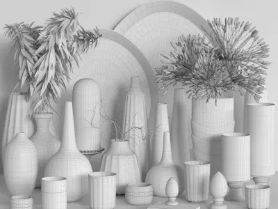 decorative set 8 3D model buy