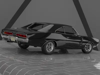 1960s Muscle Car 8 Fully Featured Low-poly 3D model