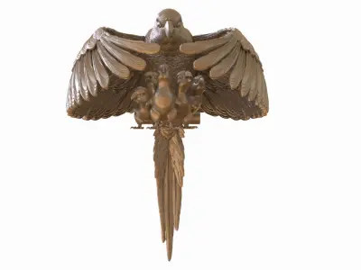 parrot and chicks 3D print model