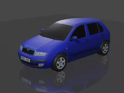 SKODA FABIA mk1 low poly car Low-poly 3D model
