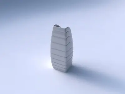 Vase arc rectangle with smooth horizontal dents 3D print model