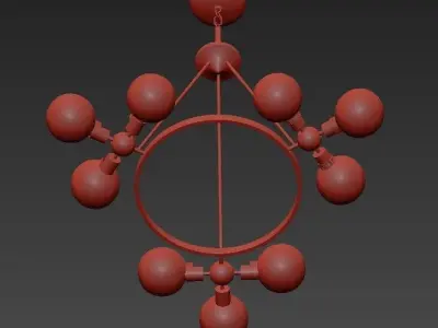 Chandelier with clear glass globes 3D model