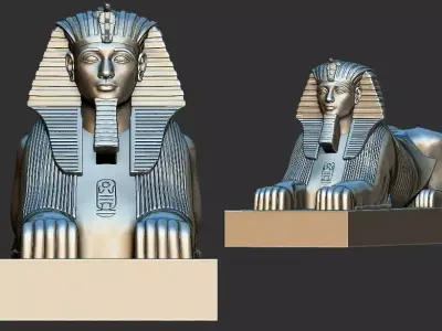 Egyptian Sphinx of Hatshepsut Statue 3d printable model 3D print model