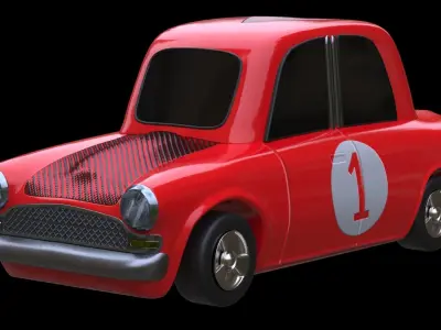 Low Poly Cartoon Car Low-poly 3D model purchase