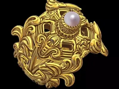Pearl Ornament Ring 3D print model