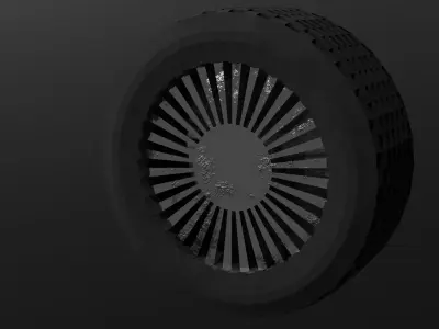 car wheel and nature pictures 3D model