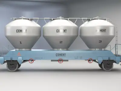 UGPPS Cement SIlos Railroad Car Low-poly 3D model