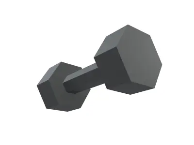 Low poly Dumbbell v1 001 Low-poly 3D model
