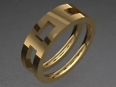 Golden Luxury Band Ring 3D print model