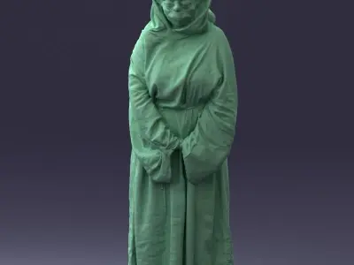 000305 Alien Monk with Staff 1101 3dp 3D print model