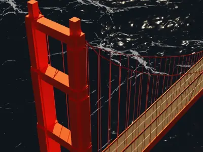 Bridge golden gate in san francisco 3D model