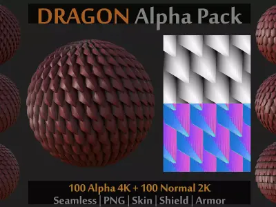 100 Alpha and Normal for Brush on Skin-Shield Zbrush-Blender etc Texture