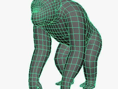 Low Poly Chimpanzee gorilla Low-poly 3D model