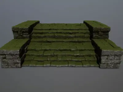 Ruin Stairs Low-poly 3D model