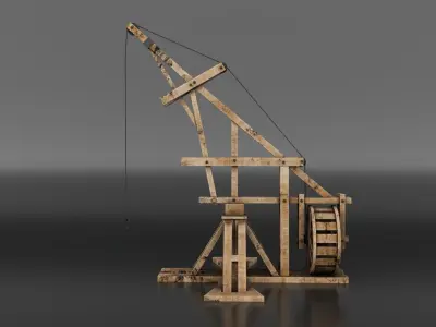 Medieval Lifting  Device Low-poly 3D model