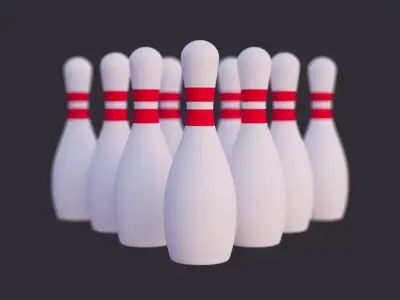 Low Poly Bowling Pin 3D model